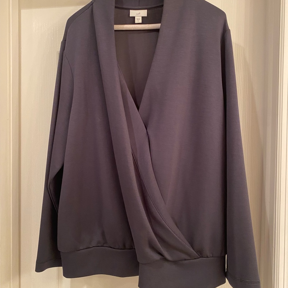 Gray J. Jill Wrap-Style Top